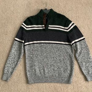 Chaps Pullover Sweater | Medium | Green and Gray